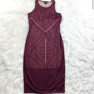 Burn Out Bodycon Midi Racerback Dress